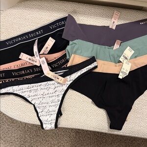 Victoria's Secret Panty Collection - Black, Green, Purple, White